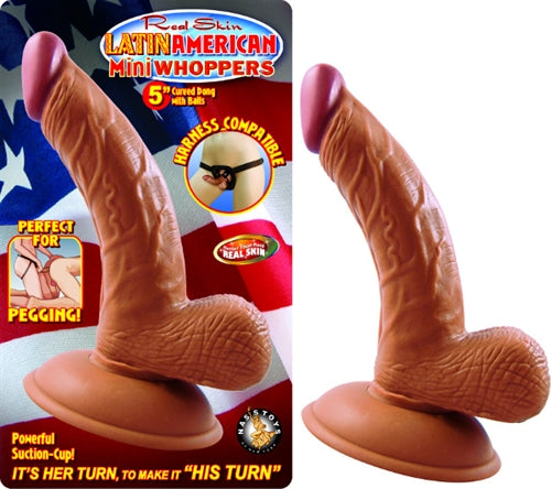 Latin American Mini Whoppers%-Inch Curved Dong With Balls - Latin NW2392-2
