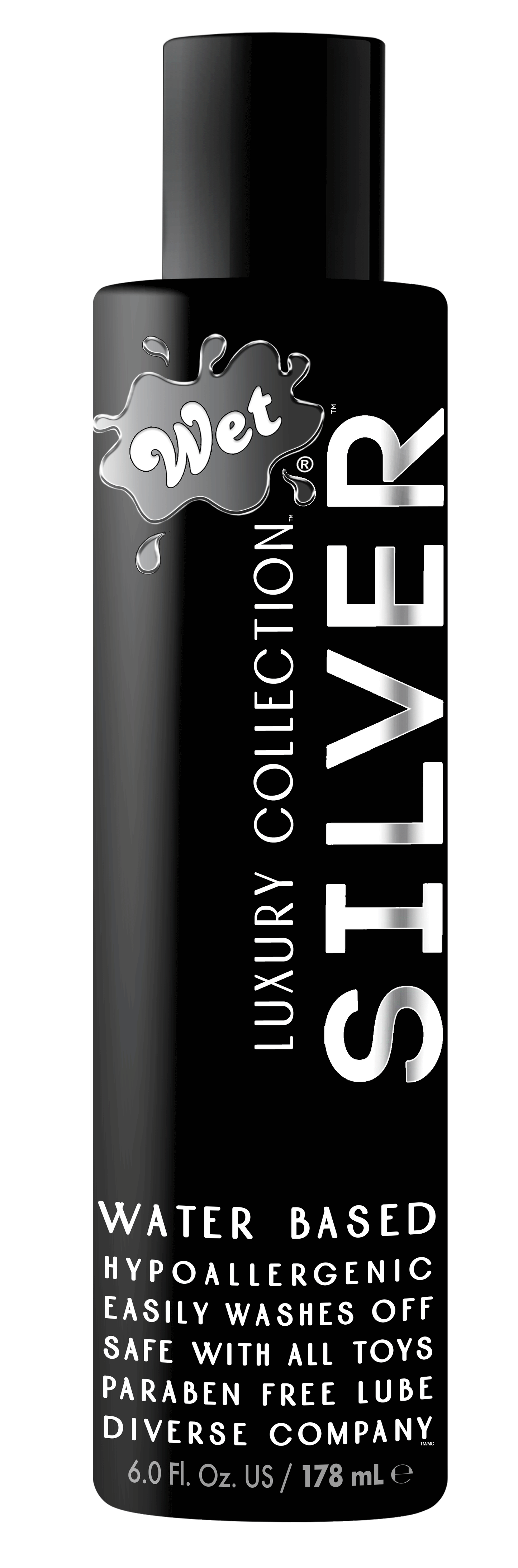 Wet Silver Luxury Water Based Lubricant - 6 Fl. Oz. WT27112