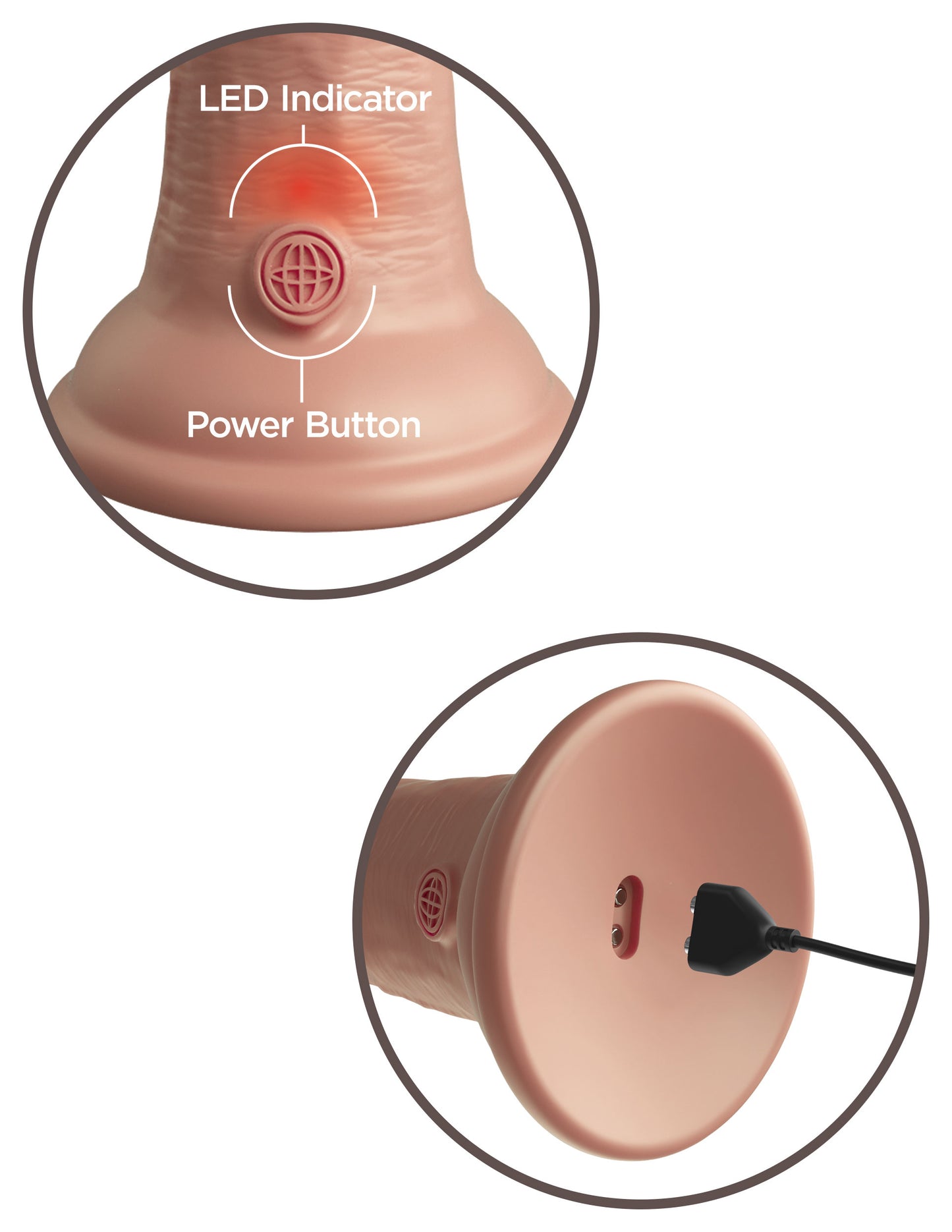 King Cock Elite 8 Inch Vibrating Silicone Dual Density Cock - Light PD5778-21
