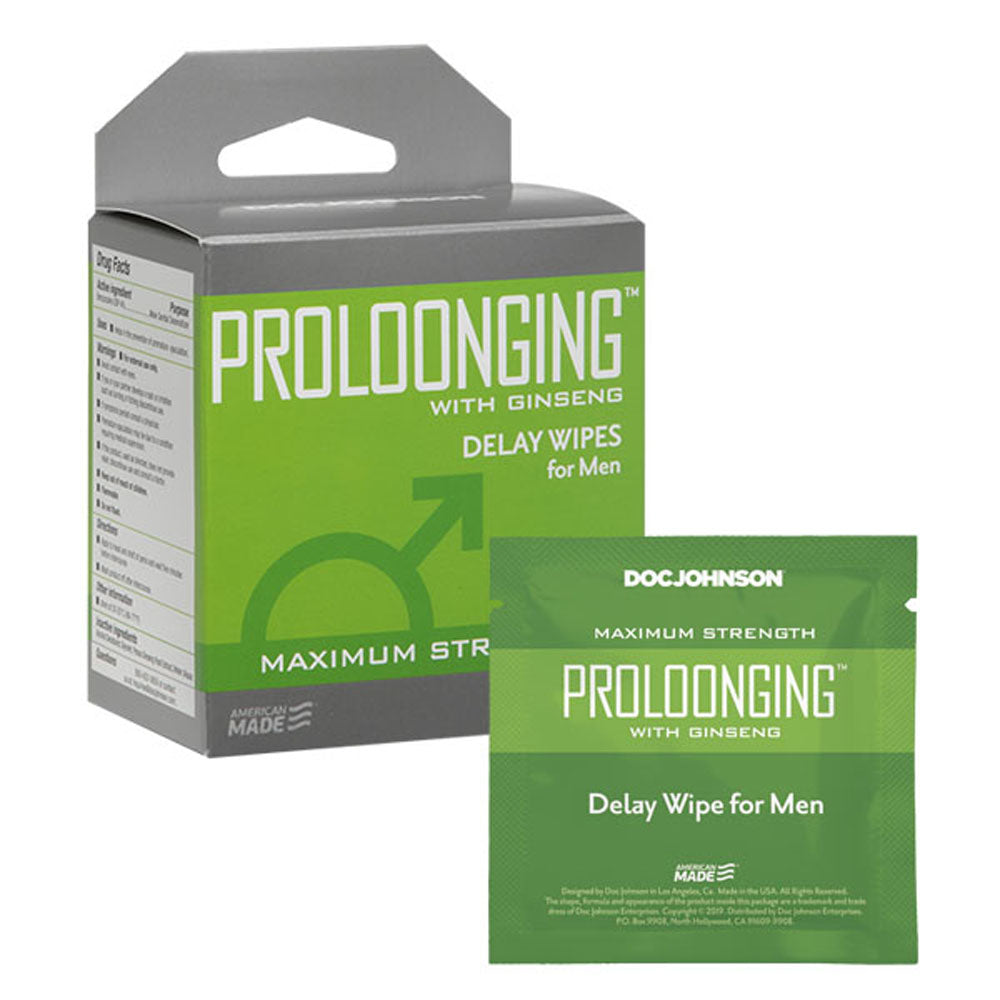 Proloonging With Ginseng - Delay Wipes for Men - 10 Pack DJ1310-25-BX