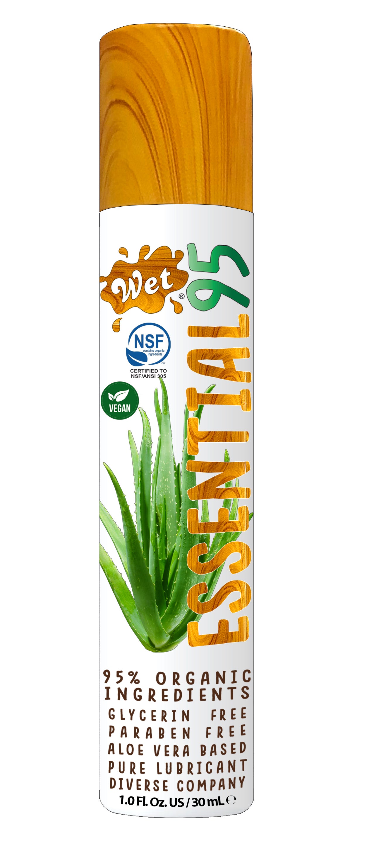 Wet Essential95 Certified 95% Organic Aloe Based Lubricant - 1 Fl. Oz. WT42235