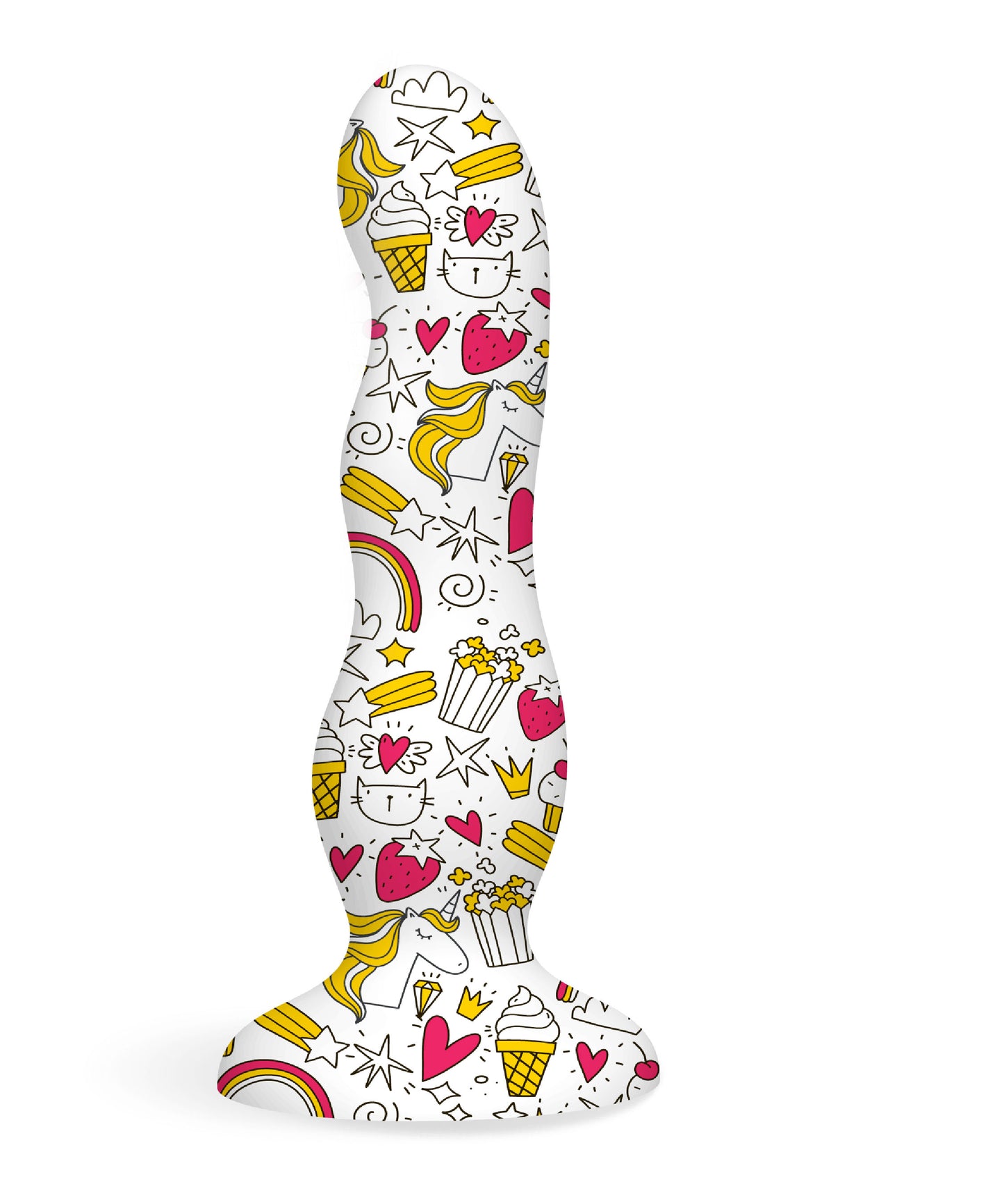 Collage - Cupcake and Unicorns - Curvy Silicone Dildo IC9000