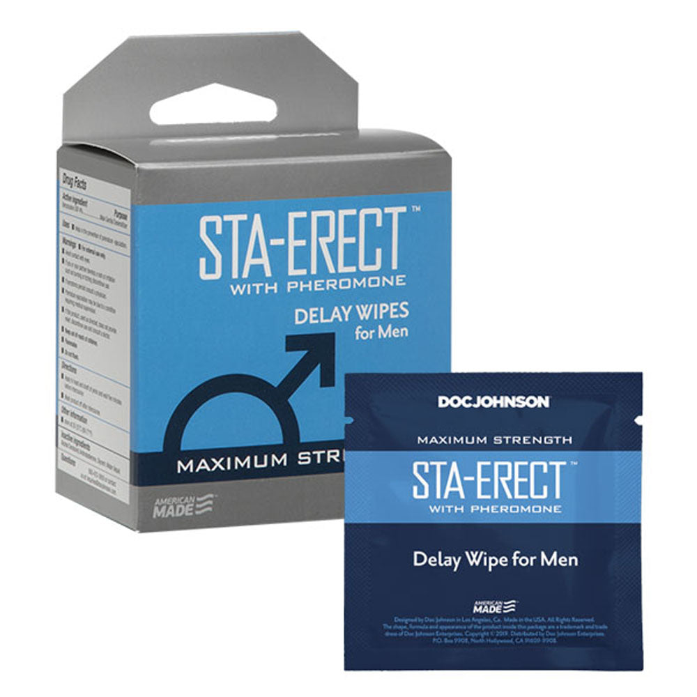 Sta-Erect With Pheromone - Delay Wipes for Men - 10 Pack DJ1312-25-BX