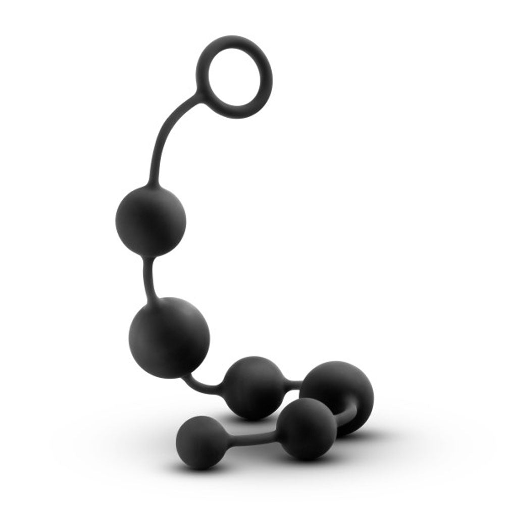 Anal Adventures - Platinum - Silicone Large Anal Beads - Black BL-11115