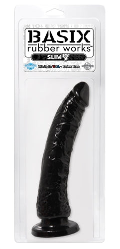 Basix Rubber Works - Slim 7 Inch With Suction Cup - Black PD4223-23