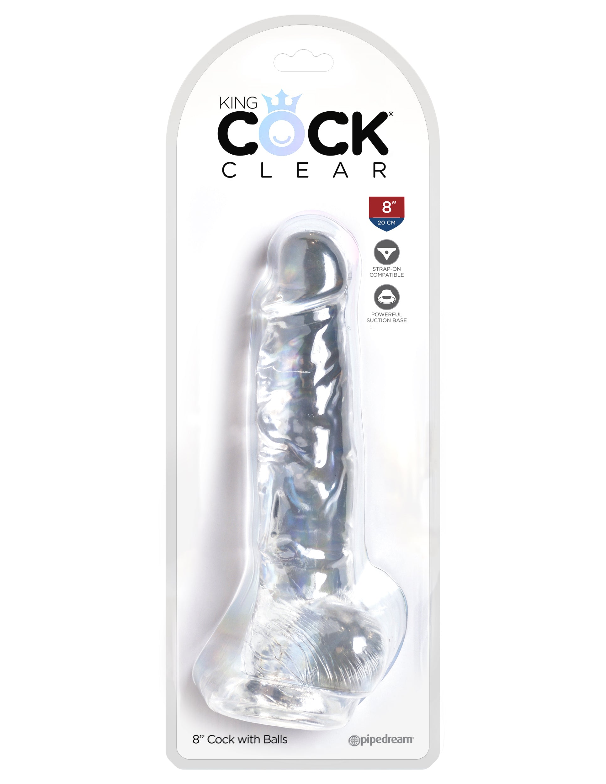 King Cock Clear 8 Cock With Balls PD5756-20