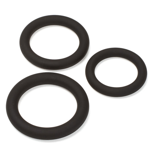 Pro Sensual Silicone Cock Ring 3 Pack - Black WTC85213