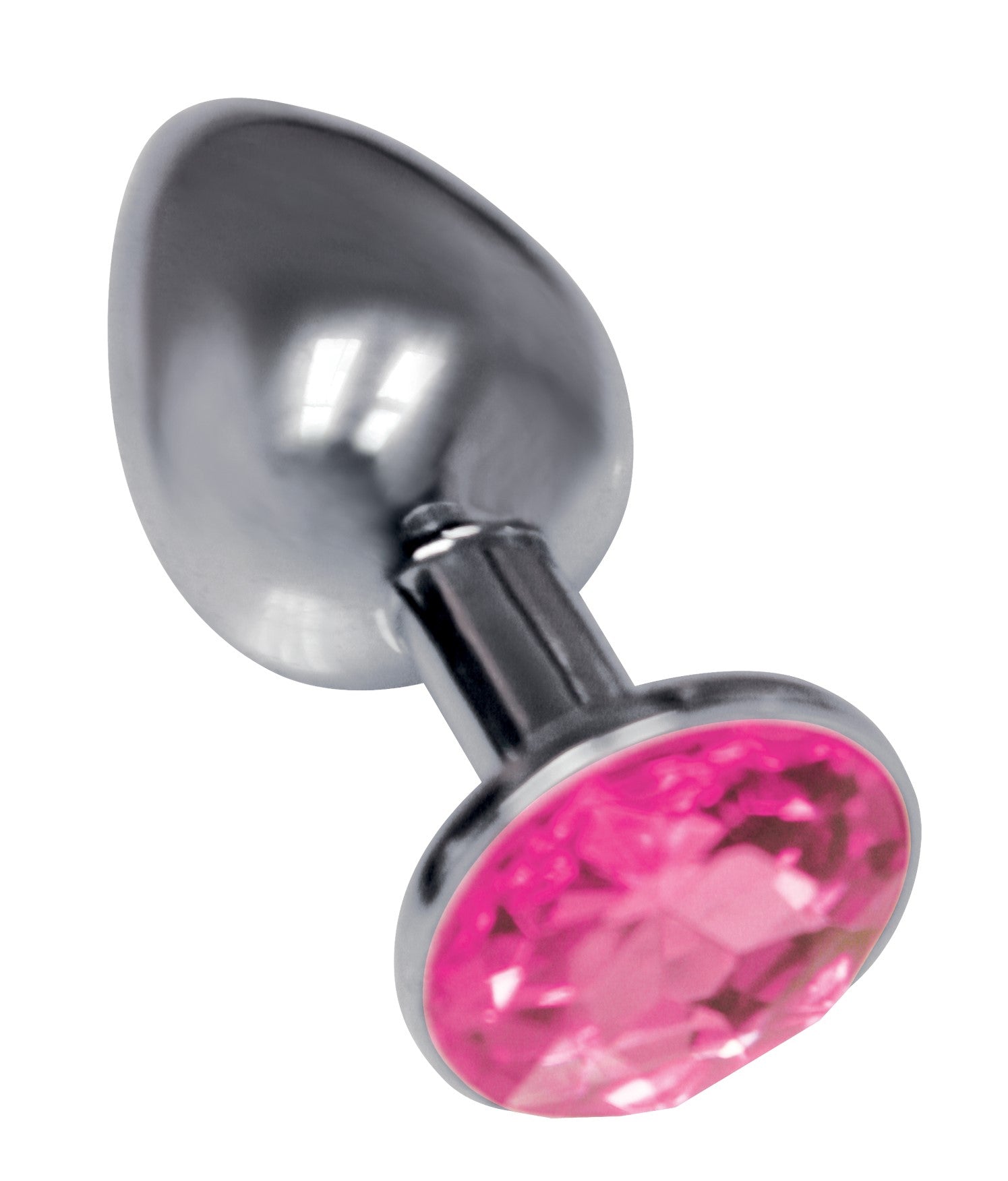 The 9's the Silver Starter Bejeweled Stainless  Steel Plug - Pink ICB2313-2