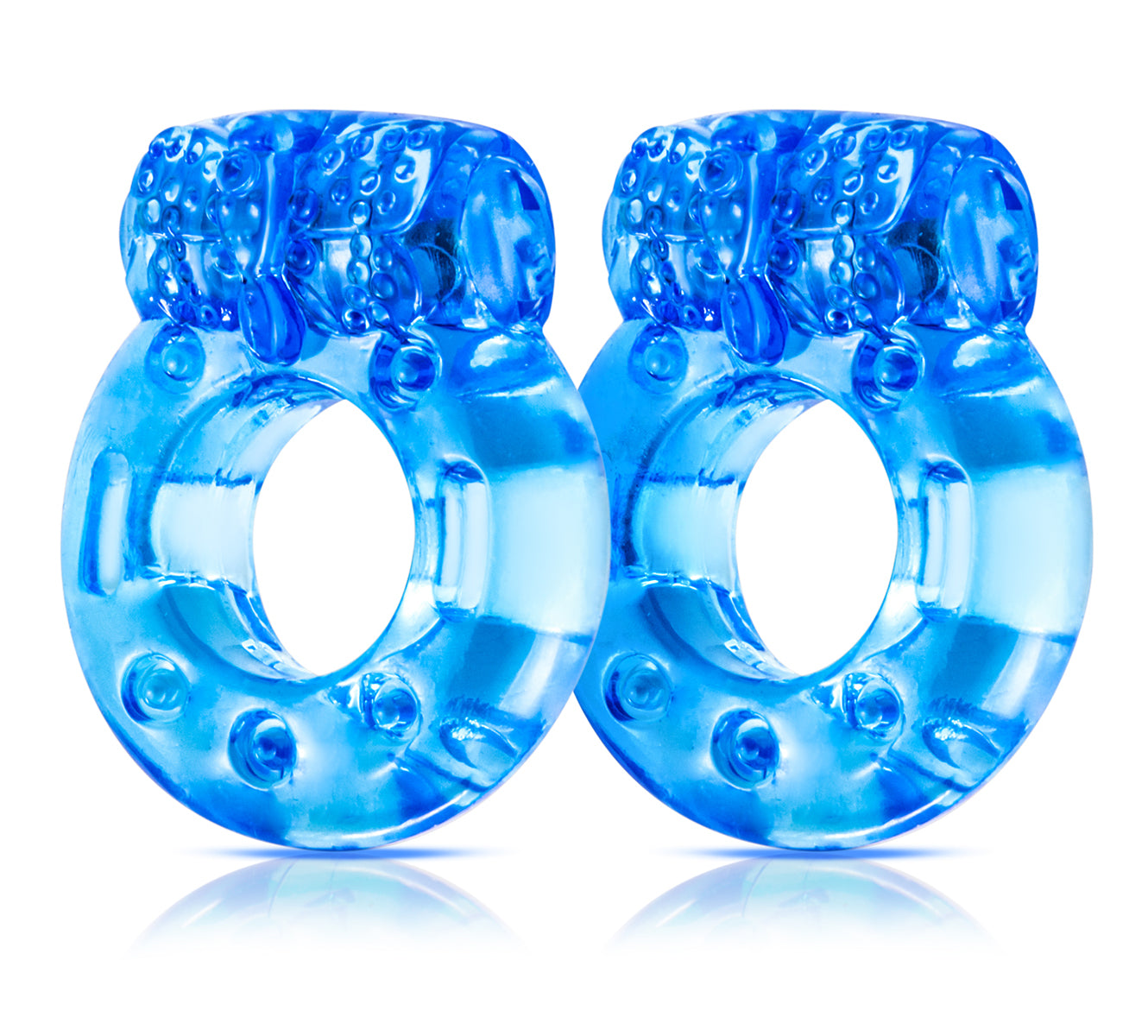 Stay Hard Vibrating Cock Rings - 2 Pack - Blue BL-30402