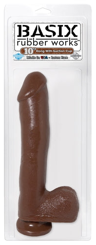 Basix Rubber Works - 10 Inch Dong With Suction Cup - Brown PD4222-29