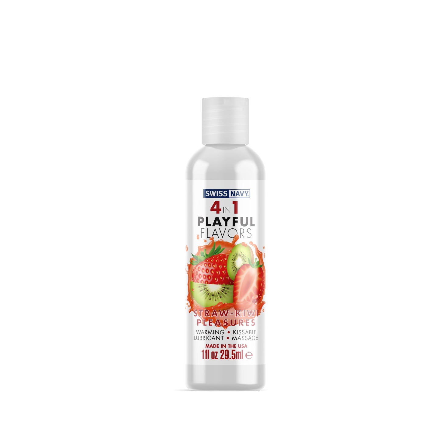 Swiss Navy 4-in-1 Playful Flavors - Strawberry  Kiwi Pleasures - 1 Fl. Oz. MD-SN4N1FSKP1