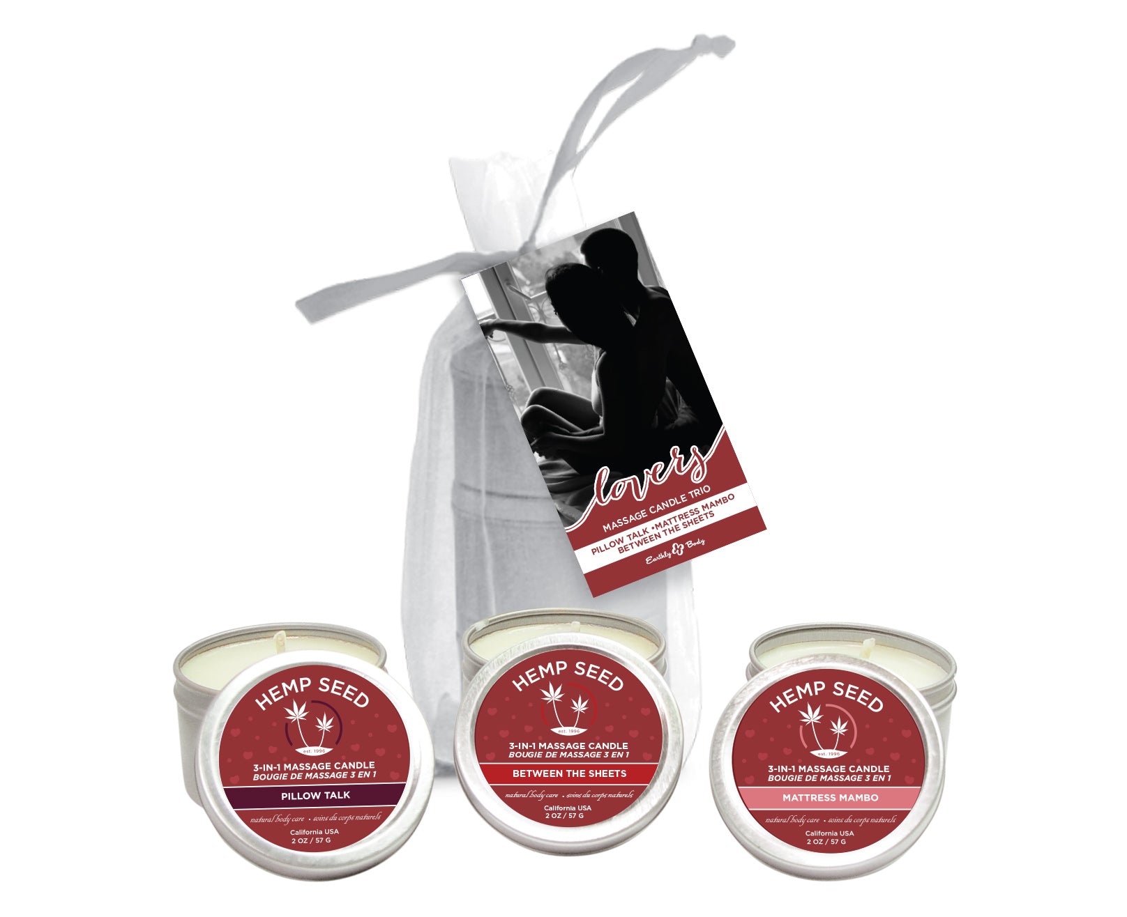 Valentine Trio - 2 Oz. Valentine's   Candles in Organza Bag EB-HSCV222T