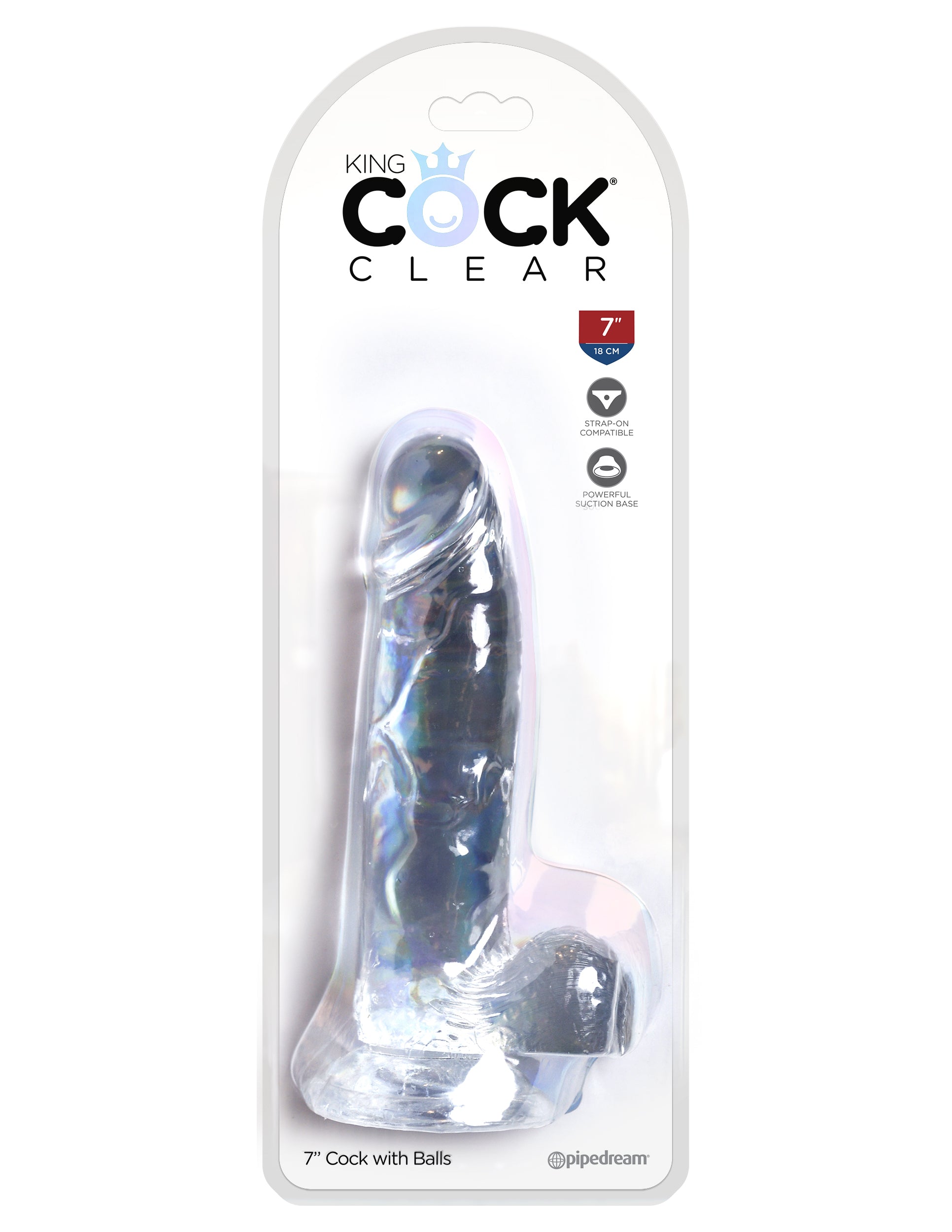 King Cock Clear 7 Cock With Balls PD5754-20