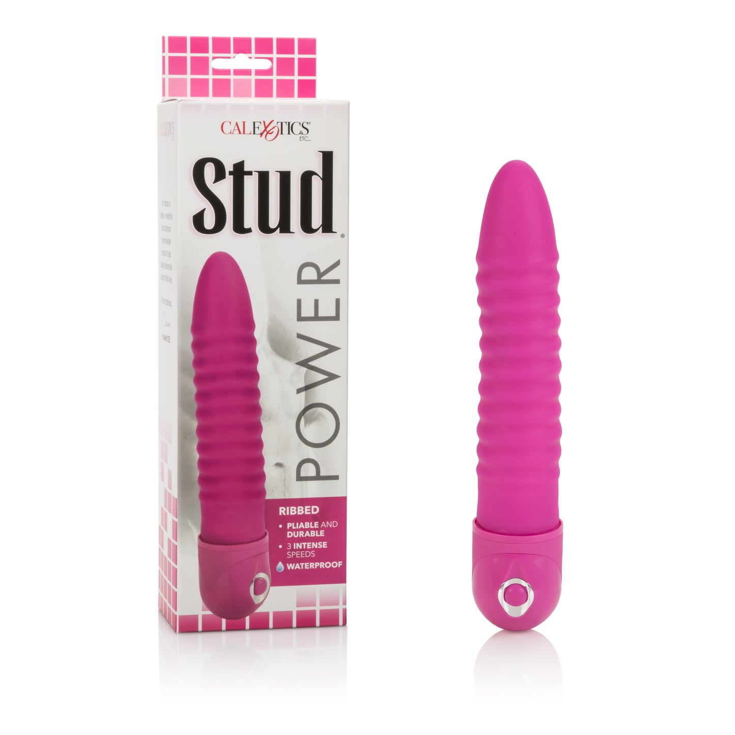 Waterproof Power Stud Ribbed Vibe - Pink SE0836103