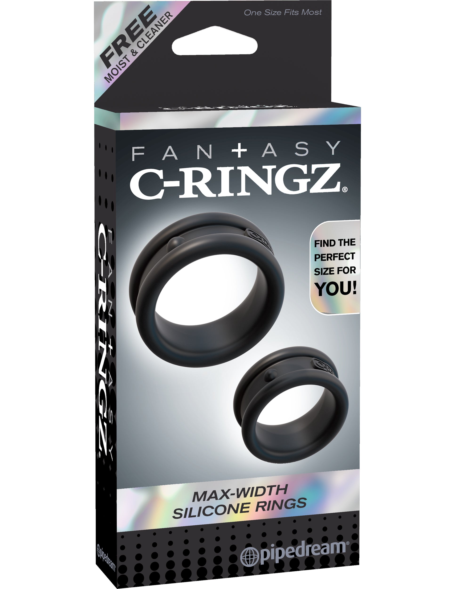 Fantasy C-Ringz Max Width Silicone Rings - Black PD5905-23